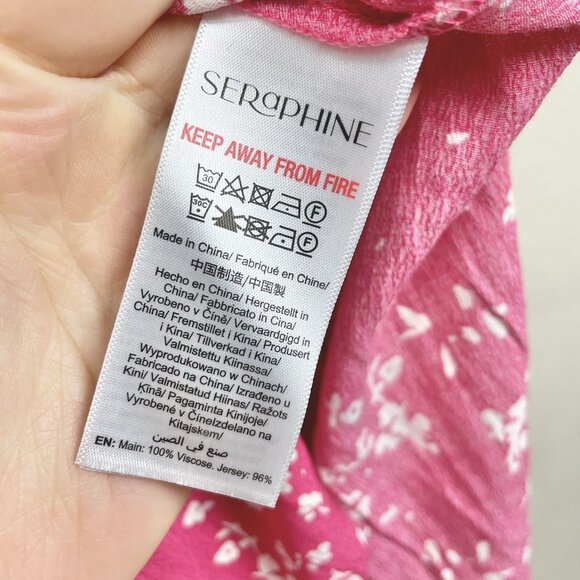 Seraphine Women's 8 Raspberry Sanna Maternity Nursing Midi Dress Viscose Floral - Picture 10 of 16